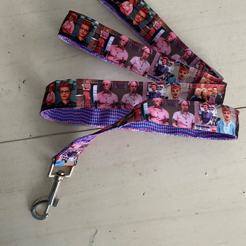 Love lucy ricky 80s dog collar leash set 2pc large pet pink classic comedy show - Picture 4 of 6